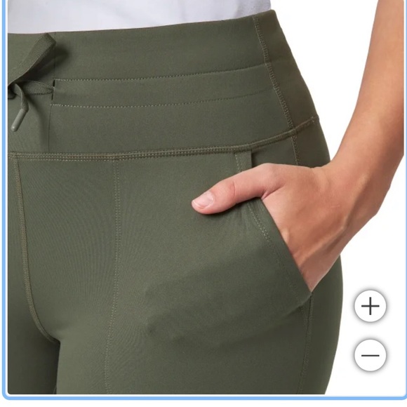 NWT Mondetta Womens Pants Green Capri Moisture Wicking Pockets Active Workout - Picture 2 of 8